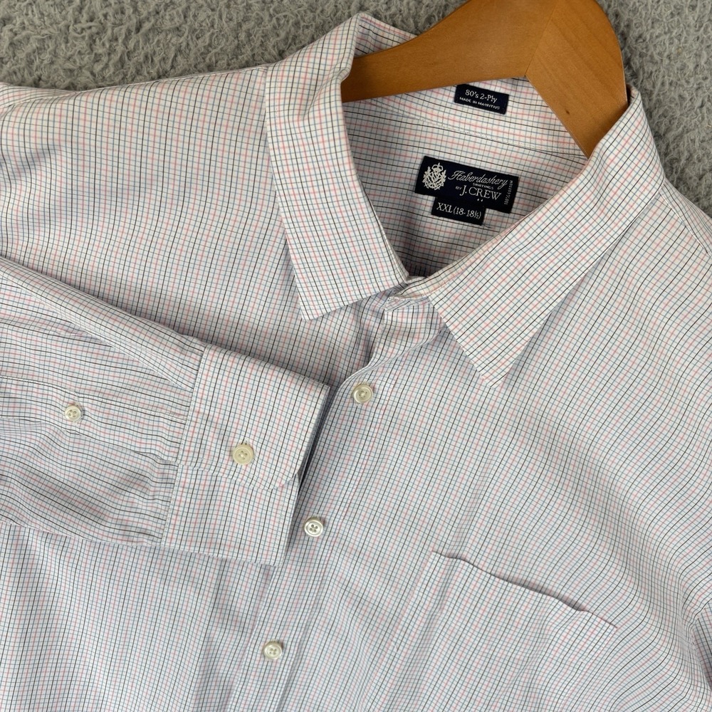 J Crew Haberdashery Shirt Mens 2XL 18-18.5 Cotton 80s 2 Ply